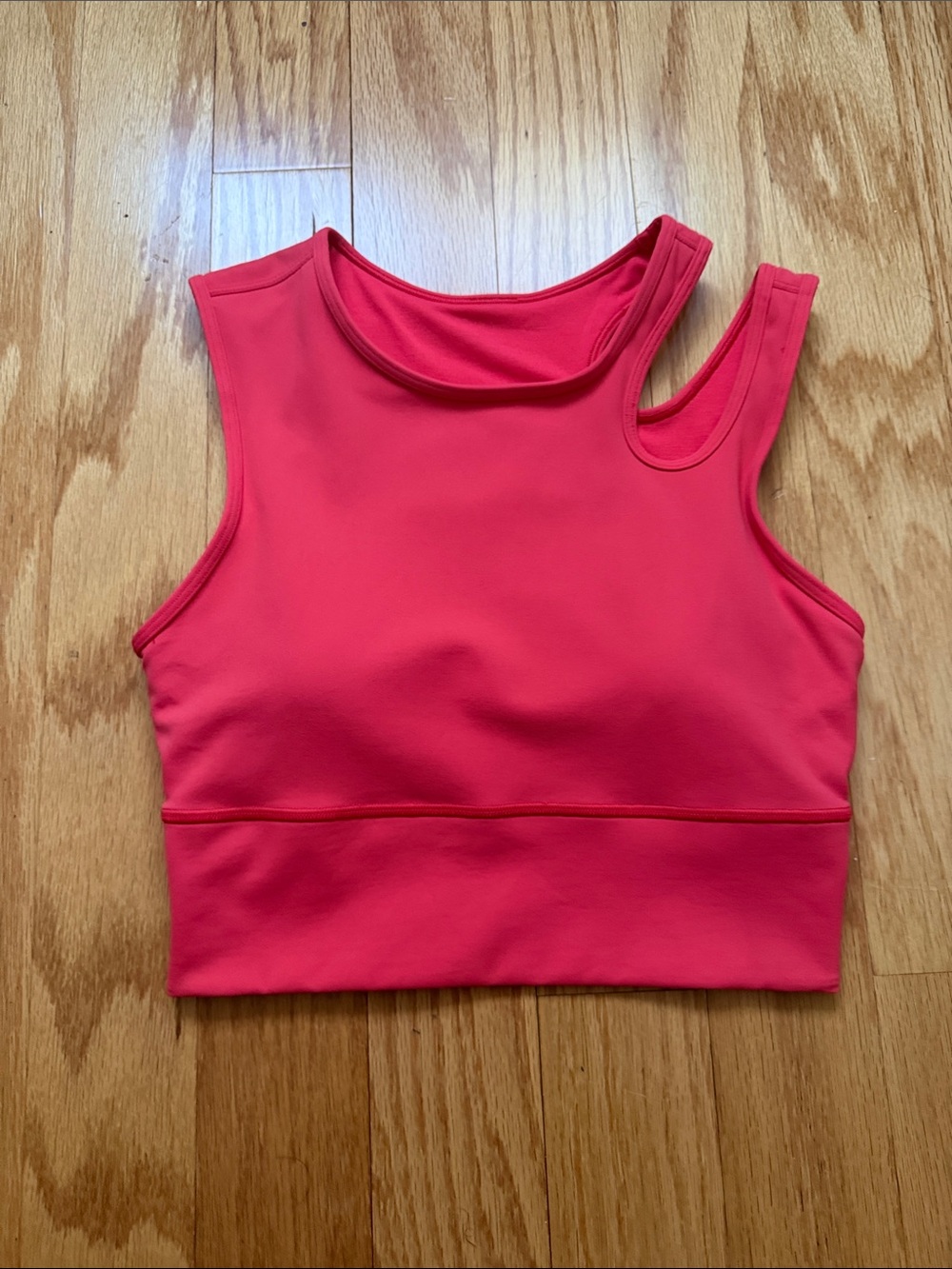 lululemon athletica red/orange Asymmetric Double-Strap Crop Top with pads